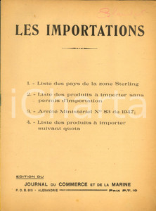 Documento originale, autentico 1948 ALESSANDRIA D EGITTO Journal du COMMERCE et de la MARINE Les importations 1