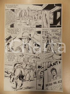 Opera d’arte autentica 1990 Luciano BERNASCONI Billy BOYD wanted dead or alive Tavola originale Ep.4 1