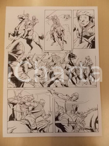 Opera d’arte autentica 1975 ca LUBE Luciano Bernasconi KABUR contro guerrieri mongoli Tavola originale 1