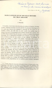 Oggetto da collezione cartaceo 1985 Jozef WOLSKI Histoire IRAN ARSACIDE Autografo 1