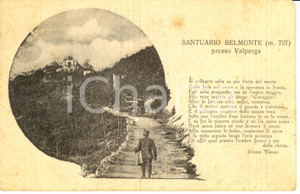 Cartolina originale da collezione 1928 VALPERGA TO Panorama Santuario BELMONTE Cartolina FP VG 1