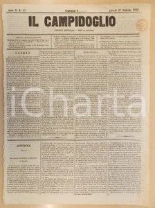 Giornale, rivista storica 1862 MILANO Giornale IL CAMPIDOGLIO I tesori del Museo BUSTELLI 1