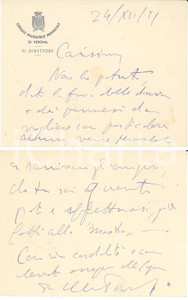 Autografo originale 1931 VERONA Ospedale psichiatrico provinciale Direttore Renato LAMBRANZI 1