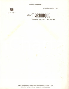 Materiale pubblicitario d’epoca 1950 ca NEW YORK Hotel MARTINIQUE Management KRIDEL Hotels Carta intestata 6 1