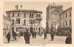 Cartolina originale da collezione 1943 MESTRE VE Piazzetta Edmondo MATTER Cassa Risparmio VENEZIA Cartolina FP 1