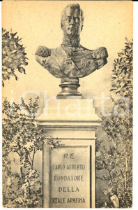Cartolina originale da collezione 1910 ca TORINO Busto re Carlo Alberto fondatore ARMERIA REALE Cartolina FP NV 1