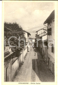 Cartolina originale da collezione 1930 ca STRAMBINO TO Veduta di Corso ITALIA Cartolina FP NV 8 1