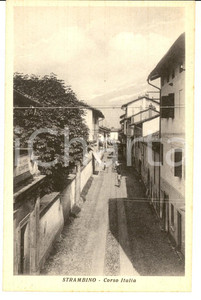 Cartolina originale da collezione 1930 ca STRAMBINO TO Veduta di Corso ITALIA Cartolina FP NV 12 1