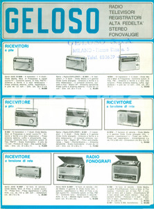 Materiale pubblicitario d’epoca 1970 ca MILANO Ditta GELOSO Radio televisori registratori Catalogo ILLUSTRATO 1