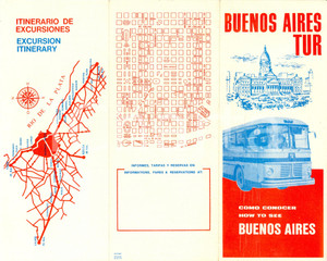 Materiale pubblicitario d’epoca 1960 ca BUENOS AIRES TUR Itinerario de excursiones/Excursion itinerary Opuscolo 1