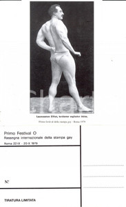 Cartolina originale da collezione 1979 ROMA Festival O STAMPA GAY Launceston ELLIOT lottatore e atleta inglese 5 1