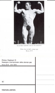 Cartolina originale da collezione 1979 ROMA Festival O STAMPA GAY Georg HACKENSCHMIDT mostra i muscoli 1 1