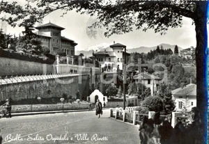Cartolina originale da collezione 1960 BIELLA Salita all OSPEDALE e Ville RIVETTI Cartolina ANIMATA FG VG 1