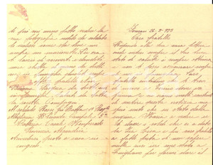 Manoscritto, lettera originale 1923 CASALE MONFERRATO AL 1Â° Reggimento Artiglieria Giovanni Battista ROSSI 1