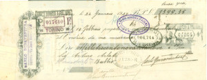 Documento originale, autentico 1927 GENOVA Ditta Carlo BONAVENTURA Banca Agricola Cambiale pubblicitaria 1