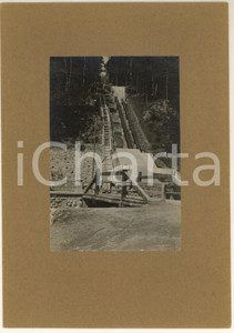 Fotografia d epoca originale 1920 ca TRENTINO Società Trentina Elettricità  Centrale  Costruzione condotte 1