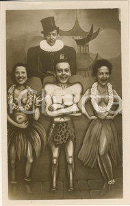 Fotografia d epoca originale 1930 ca COSTUME ITALIA Ballerini etnici  Fotomontaggio cartolina CURIOSO 2 1
