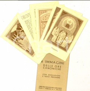 Libro, pubblicazione d epoca 1950 ca MILANO SANT AMBROGIO 8 immagini delle ore canoniche con preghiere 1
