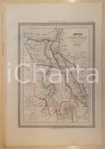 Stampa, bozzetto originale 1864 Atlante Universale  Egitto Nubia e Abissinia Geografo CHARLE Ed. GUIGONI 1