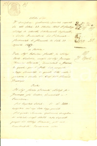 Documento originale, autentico 1857 GIAVENO TO Iscrizione contro Pietro BIANCHI per capitale dotale PERETTI 1
