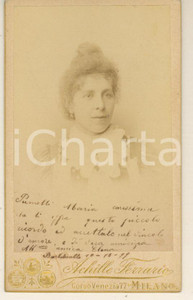 Fotografia d epoca originale 1899 BARBIANELLO PV Ritratto di Elena FORNARI  Foto Achille FERRARIO CDV 1