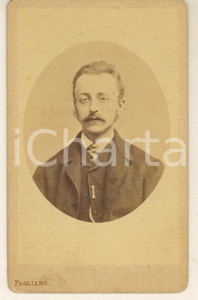 Fotografia d epoca originale 1870 ca MILANO  Ritratto del giovane Carlo BONZANINO  Foto PAGLIANO CDV 1