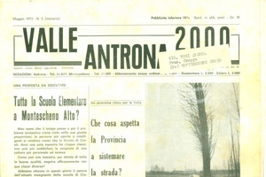 Giornale, rivista storica 1973 Mensile LA VALLE ANTRONA Tutta la scuola elementare a MONTESCHENO ALTO? 1