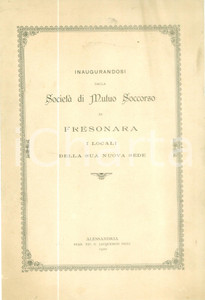 Documento originale, autentico 1900 FRESONARA AL Inno per inaugurazione SOCIETA  DI MUTUO SOCCORSO 2 1