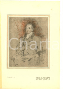 Stampa, bozzetto originale 1912 THE STUDIO Portrait of a gentleman by Herny RAEBURN Stampa 21x29 con velina 1