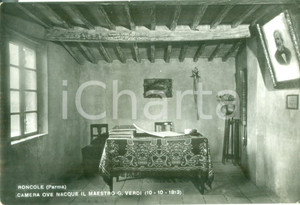 Cartolina originale da collezione 1961 BUSSETO PR Camera ove nacque Giuseppe VERDI a RONCOLE Cartolina FG VG 1
