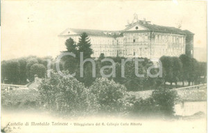 Cartolina originale da collezione 1906 MONTALDO TORINESE Castello villeggiatura Regio Collegio Cartolina FP VG 1