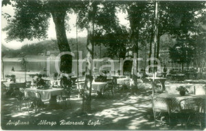 Cartolina originale da collezione 1952 AVIGLIANA TO Turisti all Albergo Ristorante LAGHI Cartolina FP NV 1