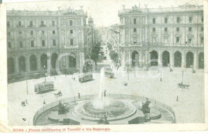 Cartolina originale da collezione 1918 ROMA Tram in Piazza dell Esedra Via Nazionale Cartolina FP VG 1