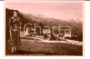 Cartolina originale da collezione 1950 RUA  DI PRAGELATO Scorcio panoramico con donna in costume Cartolina FG 1