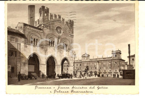 Cartolina originale da collezione 1937 PIACENZA Fianco sinistro del Gotico e Palazzo Governatore Cartolina FG VG 1