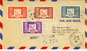 Materiale pubblicitario d’epoca 1946 STORIA POSTALE MONACO Busta poste aÃ©rienne Valori diversi AIR MAIL 1