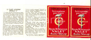 Materiale pubblicitario d’epoca 1940 ca MILANO Rasoio di sicurezza VALET AUTOSTROP modello C Pieghevole 6x5 1