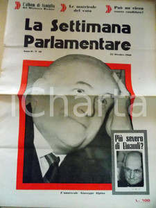 Giornale, rivista storica 1960 LA SETTIMANA PARLAMENTARE Intervista a Pier Carlo RESTAGNO nÂ° 31 1