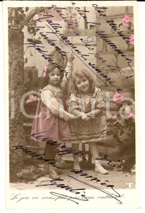Cartolina originale da collezione 1910 FRANCE ENFANTS Le jeu ne nous fait pas vous oublier Carte postale VINTAGE 1