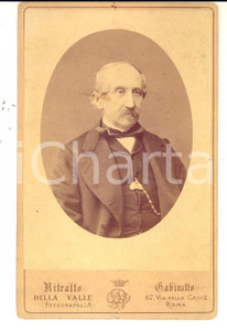 Fotografia d epoca originale 1870 ca TORINO Ritratto di gentiluomo con catena dorata Foto DELLA VALLE 1