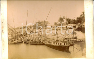 Fotografia d epoca originale 1890 ca ASSOUAN EGYPTE Vue du port Photo Adelphoi ZANGAKI 34x22 cm VINTAGE 1