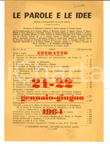 Libro, pubblicazione d epoca 1964 Bruno LUCREZI Dittico chiuso Estratto Le parole e le idee 4 pp. 1