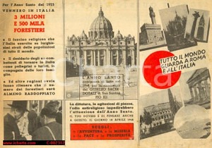 Oggetto da collezione cartaceo ROMA Anno Santo Giubileo 1950 - Volantino politico elezioni 1948 (2) 1