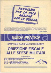 Libro, pubblicazione d epoca 1983 CAMPAGNA NAZIONALE NONVIOLENTA Guida obiezione fiscale spese militari 1