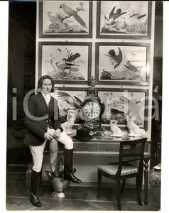 Fotografia d epoca originale 1960 ca AREA DI MILANO Ritratto di nobildonna in tenuta da caccia Foto 18x24 1