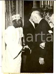Fotografia d epoca originale 1959 PARIS Dwight EISENHOWER riceve capo diplomatico GUINEA Foto 14x18 1