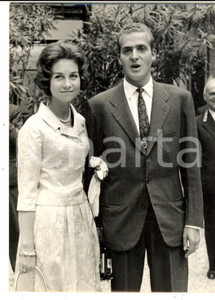 Fotografia d epoca originale 1962 ROMA Juan Carlos e Sofia di Spagna in viaggio di nozze ospiti dei TORLONIA 1