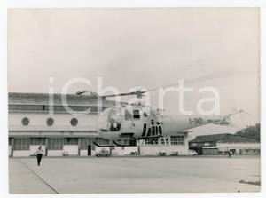 Fotografia d epoca originale 1963 ELIPORTO MILANO  Nuovo elicottero della Polizia Stradale Foto 18x13 1