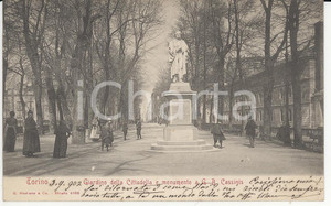 Cartolina originale da collezione 1902 TORINO Giardini della Cittadella  Monumento Giovanni Battista CASSINIS FP 1