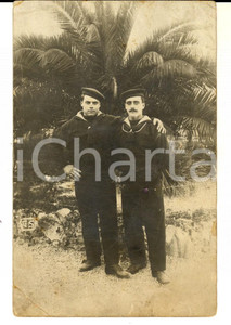 Fotografia d epoca originale 1910 SANTA MARGHERITA LIGURE Ritratto di due allievi REGIA MARINA Foto VINTAGE 1